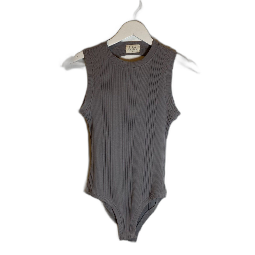 Urban Nation Bodysuit Women's Size M Gray Sleeveless Minimalist